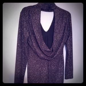 Sparkly Draped Back Dress